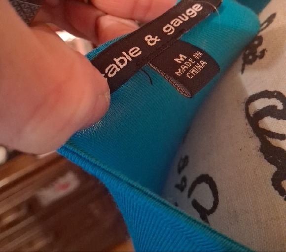 Cable & Gauge Teal Wrap Blouse - Picture 6 of 6